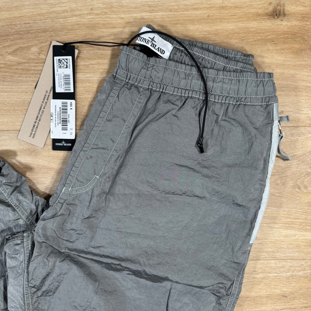 Stone Island Nylon Metal Pants in Pearl Grey with Nylon Mesh Lining Ironleague