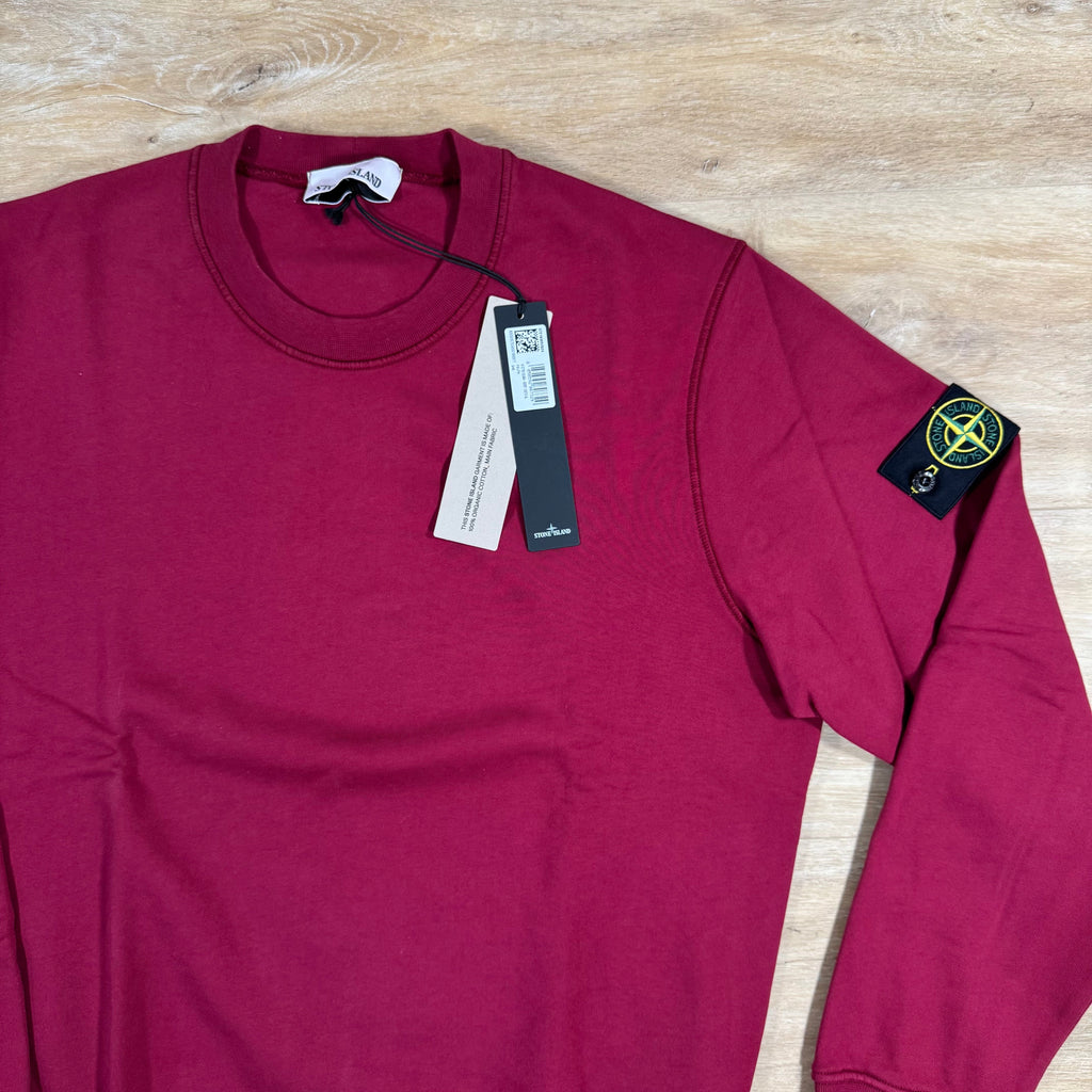 Stone Island Organic Cotton Fleece Sweatshirt in Cherry Ironleague