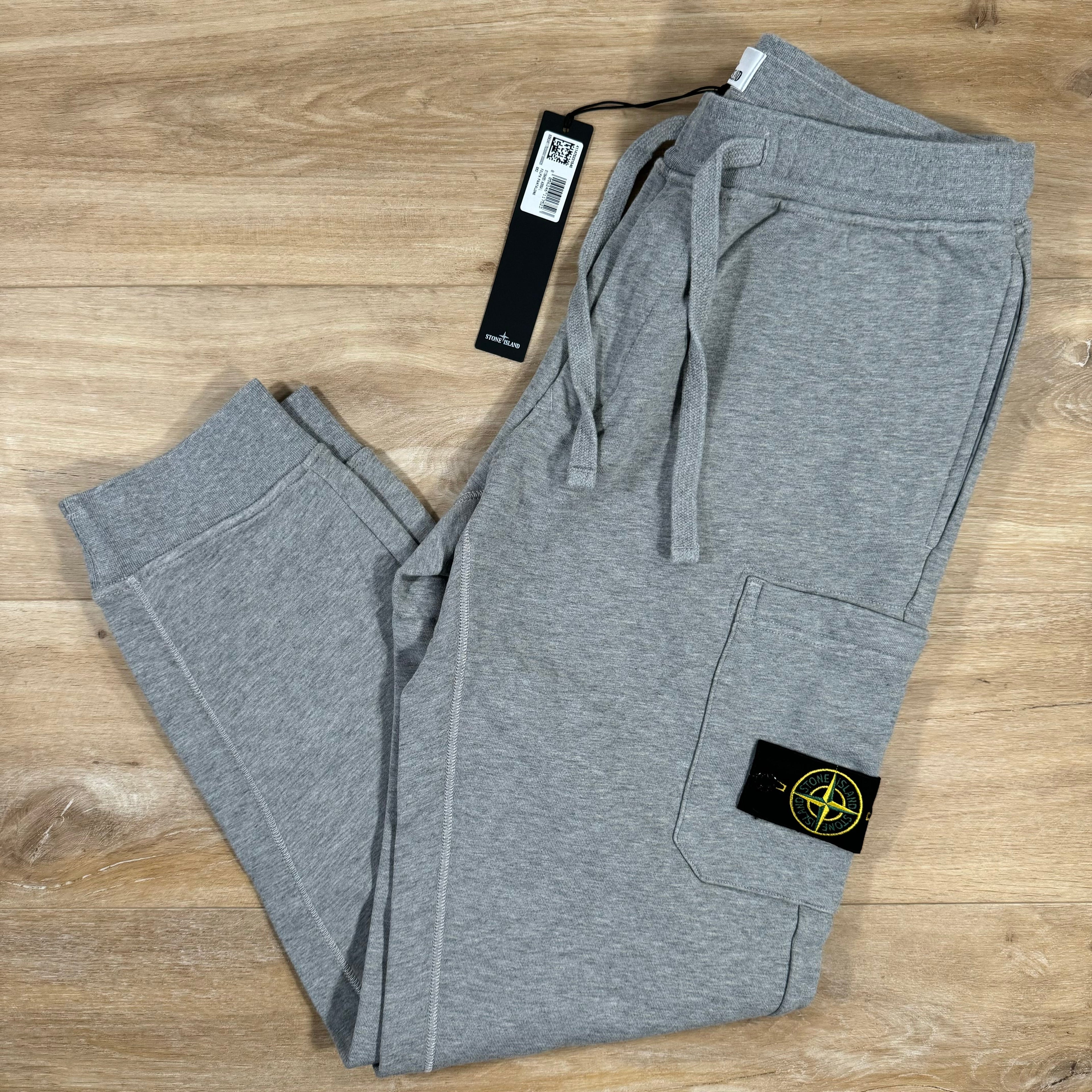 Stone Island Slim Fit Cargo Sweatpants in Grey Ironleague