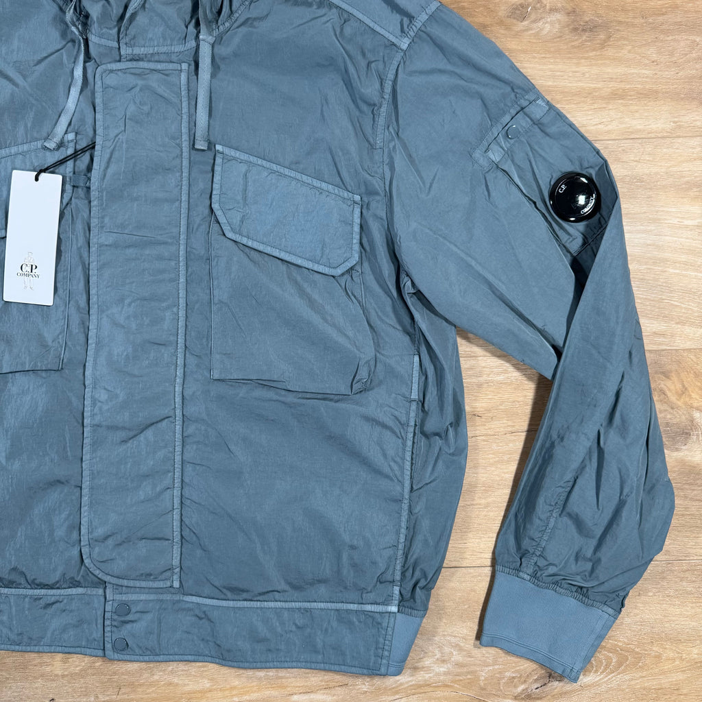 CP Company Chrome-R Hooded Lens Jacket in Stormy Weather - Blue Ironleague