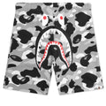 A BATHING APE 1ST Camo Shark Regular Fit Sweat Shorts - Gray