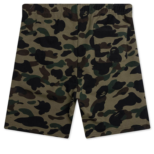 A BATHING APE 1ST Camo Shark Regular Fit Sweat Shorts - Green