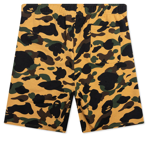 A BATHING APE 1st Camo Shark Regular Fit Sweat Shorts - Yellow