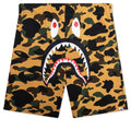 A BATHING APE 1st Camo Shark Regular Fit Sweat Shorts - Yellow