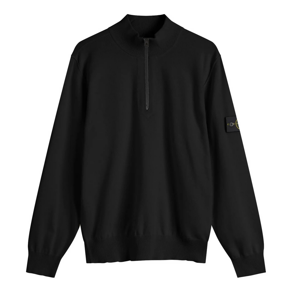 Stone Island Knit Half Zip Fleece - Black Ironleague