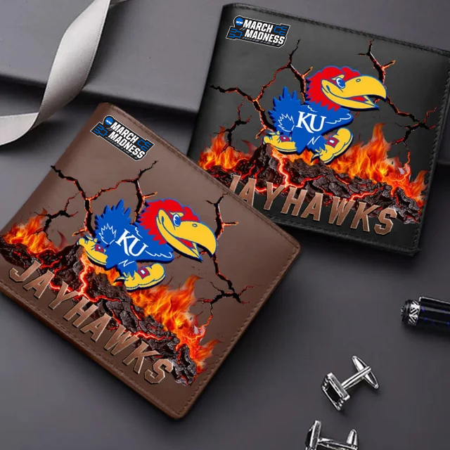 LIMITED EDITION MAM NCAA01 KSJ KS JAYHAWKS LEATHER WALLET