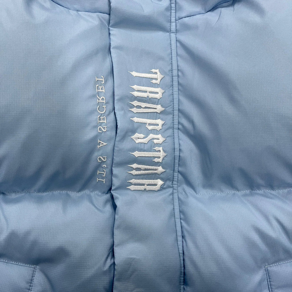 Trapstar Decoded Hooded Puffer 2.0 Jacket - Ice Blue Ironleague