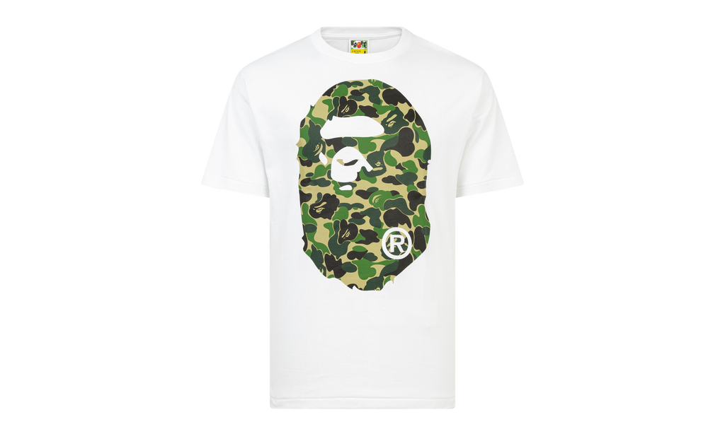 BAPE ABC BIG APE HEAD TEE WHITE/GREEN 0ZXTEM110008DWH0
