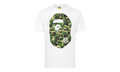 BAPE ABC BIG APE HEAD TEE WHITE/GREEN 0ZXTEM110008DWH0