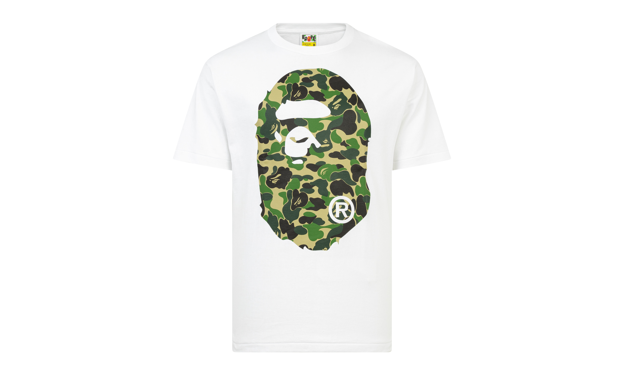 BAPE ABC BIG APE HEAD TEE WHITE/GREEN 0ZXTEM110008DWH0