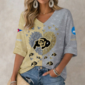 LIMITED DROP NCAA FBS20 CRB CR BUFFALOES WOMEN'S HEART V-NECK LONG SLEEVE SHIRT