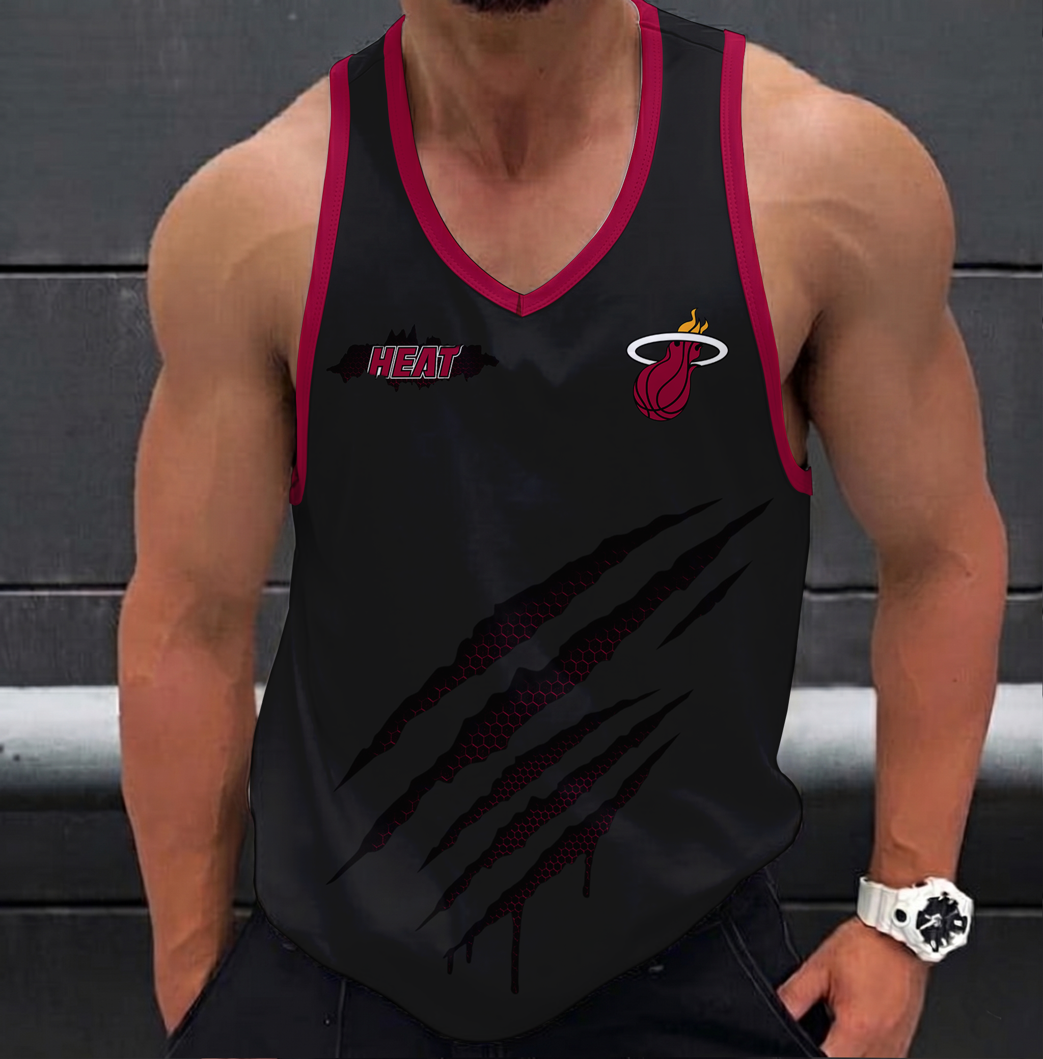 FINAL SALE - NEW CUSTOMIZED NBA20 MHE MIAMI HEAT UNISEX TANK TOP