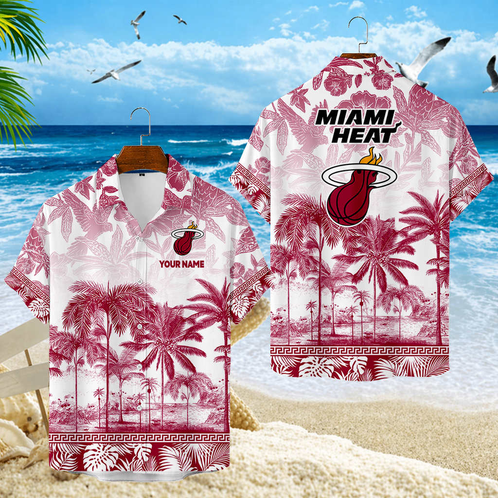FINAL SALE - NEW CUSTOMIZED NBA20 MHE MIAMI HEAT UNISEX HAWAIIAN SHIRT