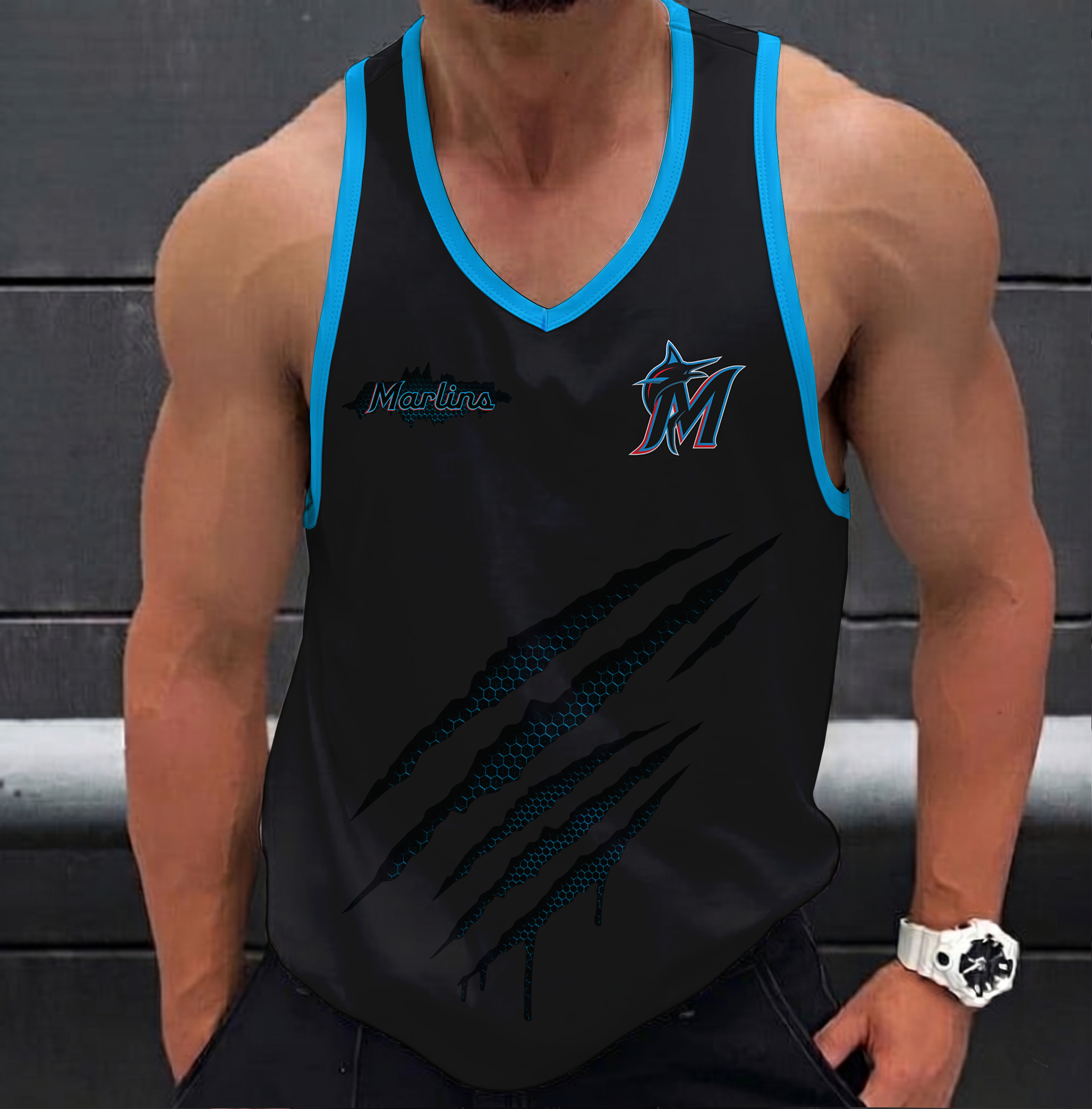 FINAL SALE - NEW CUSTOMIZED MLB20 MIAMI MARLINS UNISEX TANK TOP
