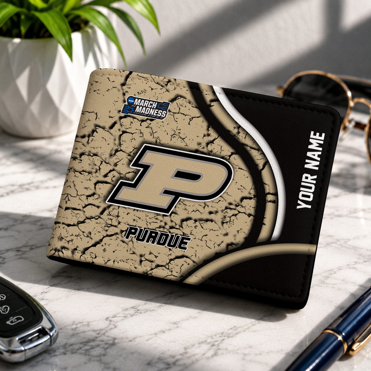FINAL CLEARANCE NCAA MAM20 PUB PURDUE BOILERMAKERS LEATHER WALLET