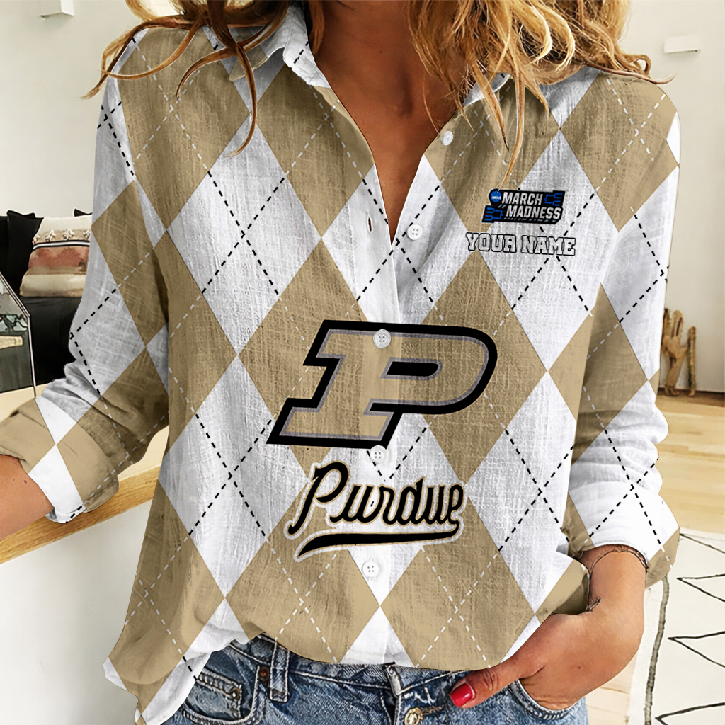LIMITED DROP  NCAA MAM20 PUB PU BOILERMAKERS WOMEN CASUAL SHIRT FOR FAN