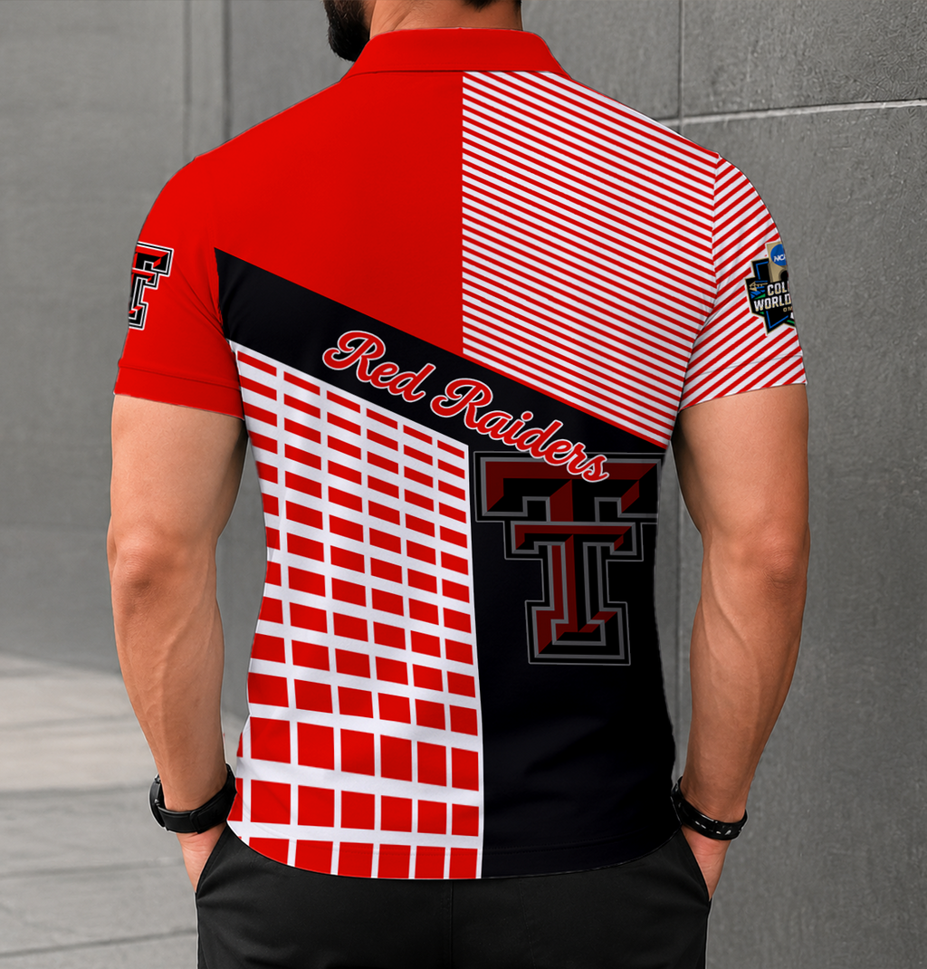 LIMITED EDITION - NEW CUSTOMIZED NCAA CWS20 TRR TEXAS TECH RED RAIDERS POLO SHIRT