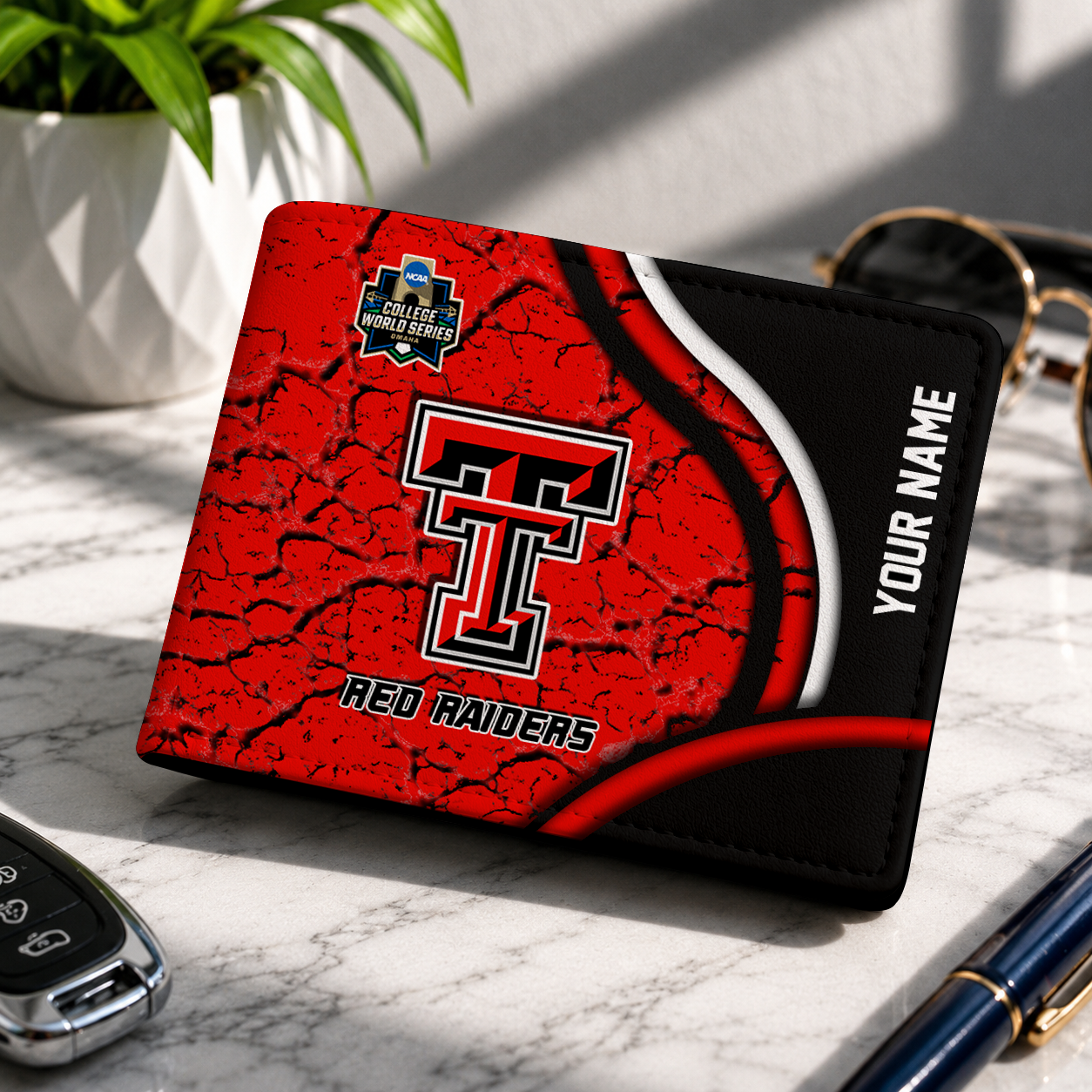 VIRAL EDITION NCAA CWS20 TRR TEXAS TECH RED RAIDERS LEATHER WALLET