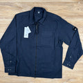 CP Company Organic Gabardine Lens Overshirt in Navy Ironleague