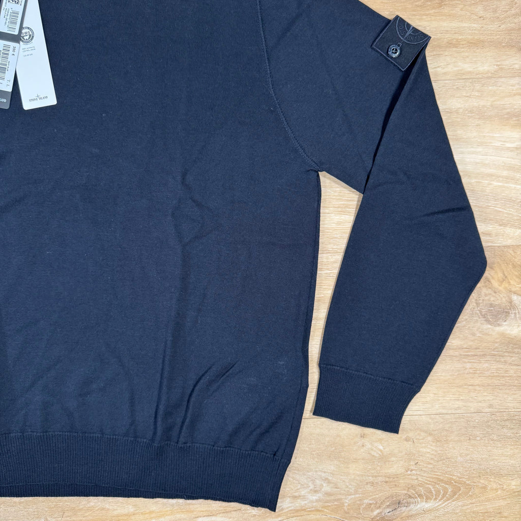 Stone Island Light Pure Wool Ghost Sweatshirt in Navy Ironleague