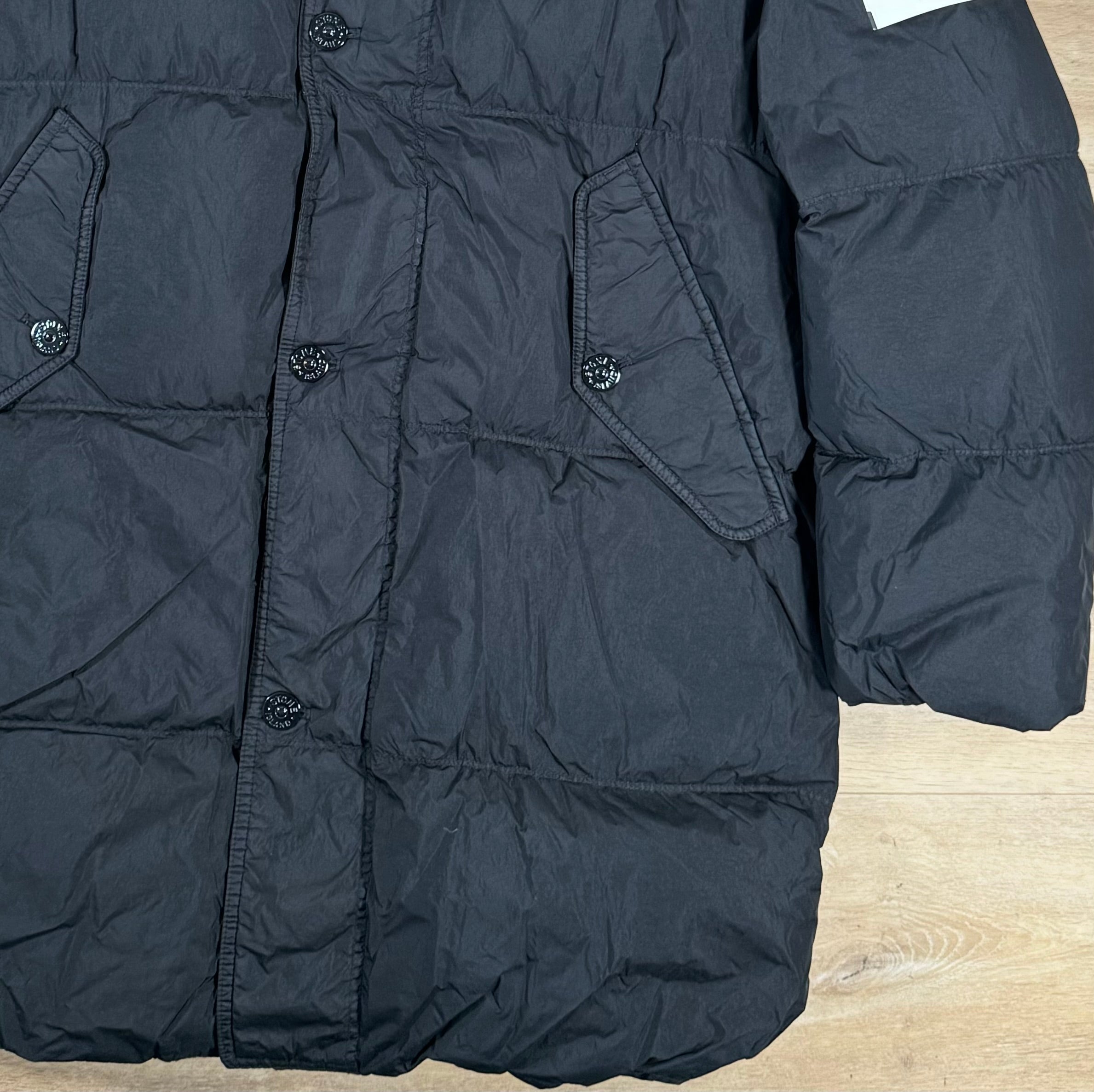 Stone Island Crinkle Reps R-NY Down Parka in Black Ironleague
