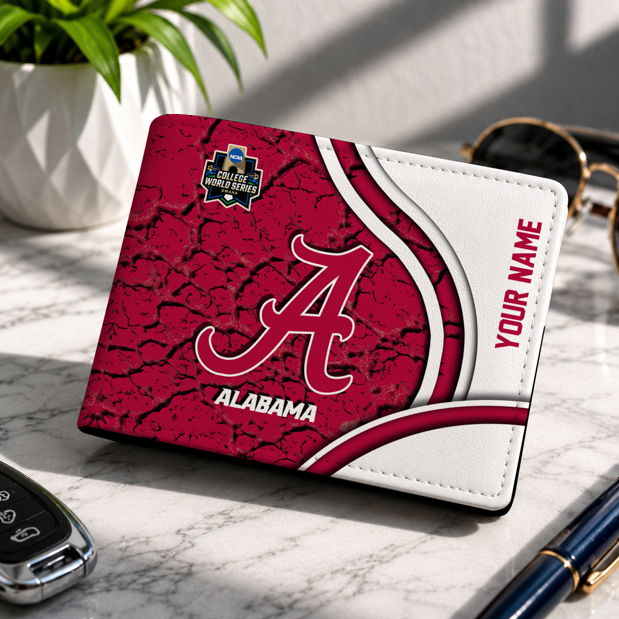VIRAL EDITION NCAA CWS21 ABC ALABAMA CRIMSON TIDE LEATHER WALLET