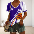 FINAL SALE - NEW CUSTOMIZED NBA21 PSU PHOENIX SUNS V-NECK FEMALE SHIRT