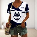 VIRAL EDITON - NEW CUSTOMIZED MAM NCAA21 UCH UC HUSKIES V-NECK FEMALE SHIRT