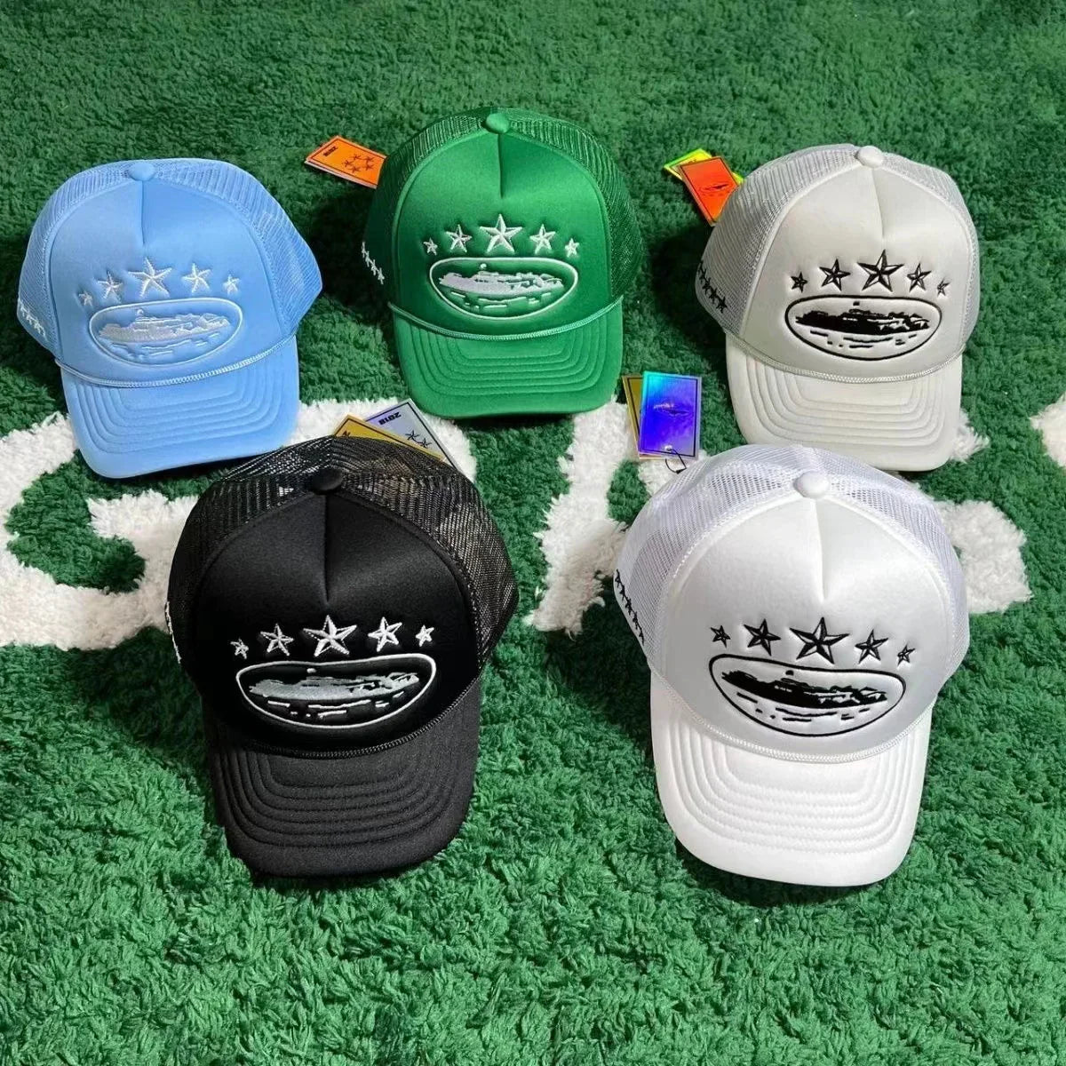 Corteiz 5 Star Embroidery Trucker Caps Ironleague