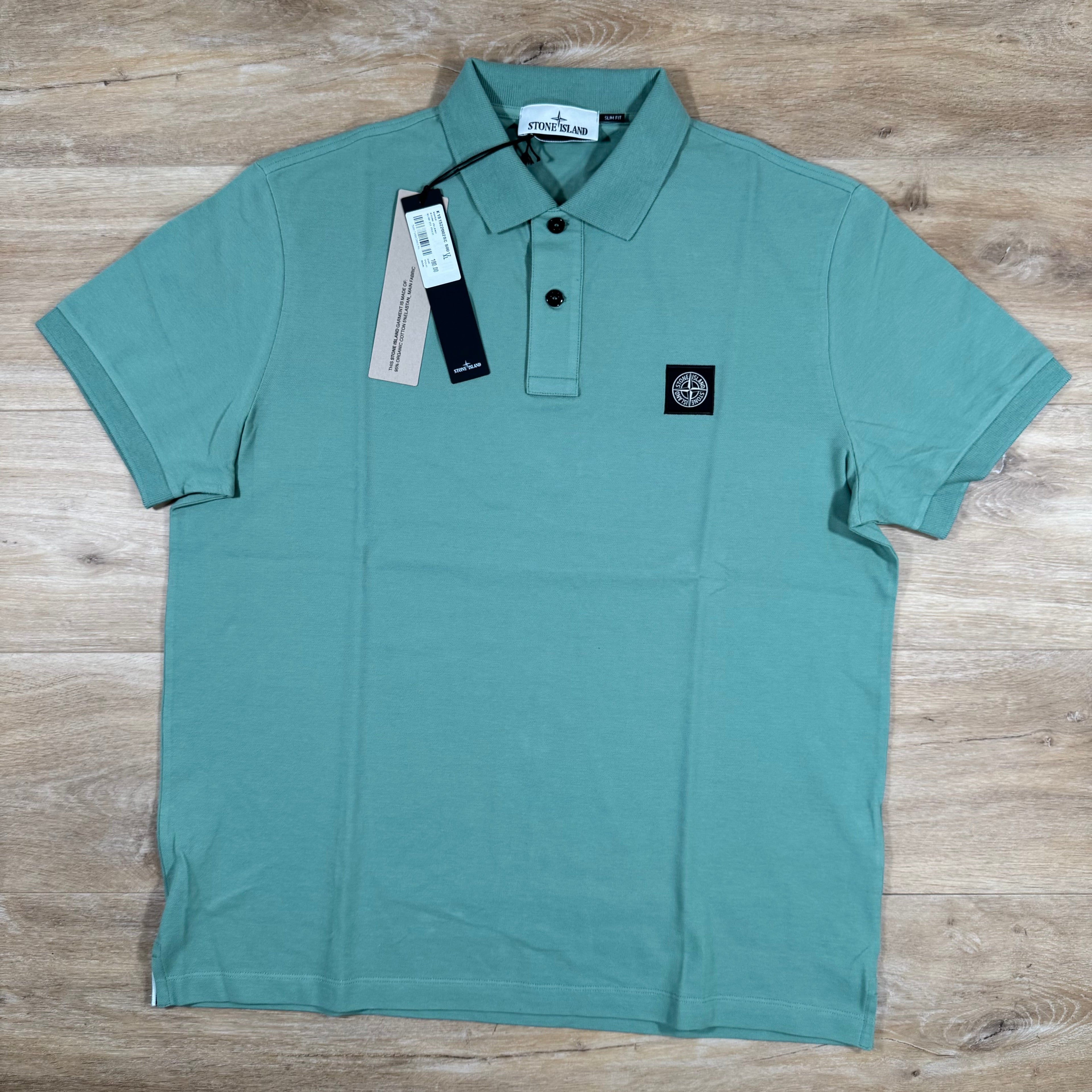 Stone Island Organic Cotton Pique Polo Shirt in Mint Ironleague