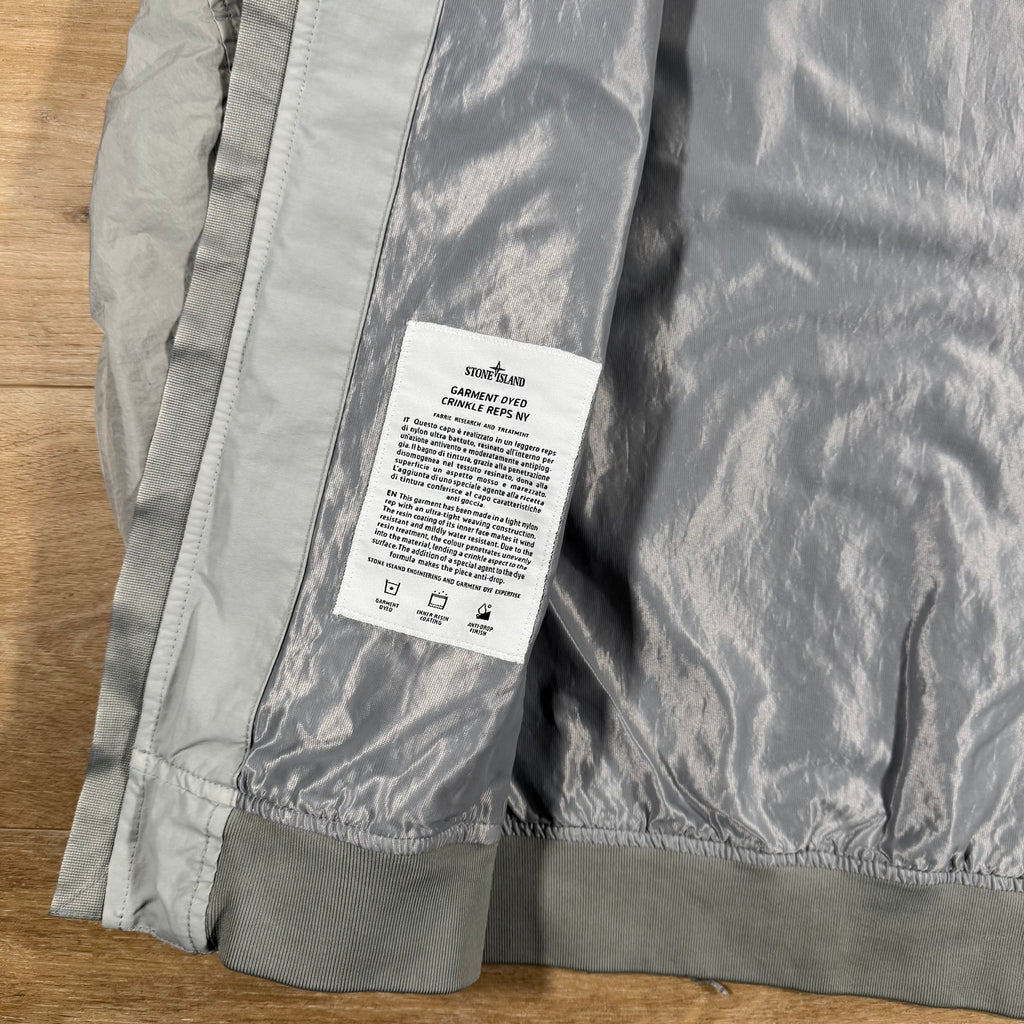 Stone Island Crinkle Reps R-NY Bomber Jacket in Pearl Grey Ironleague