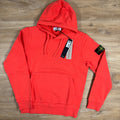 Stone Island Organic Cotton Fleece Pullover Hoodie in Papaya Ironleague