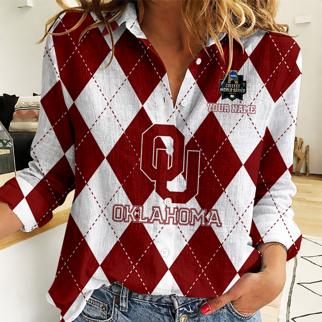 LIMITED DROP NCAA CWS22 OUS OU SOONERS WOMEN CASUAL SHIRT FOR FAN
