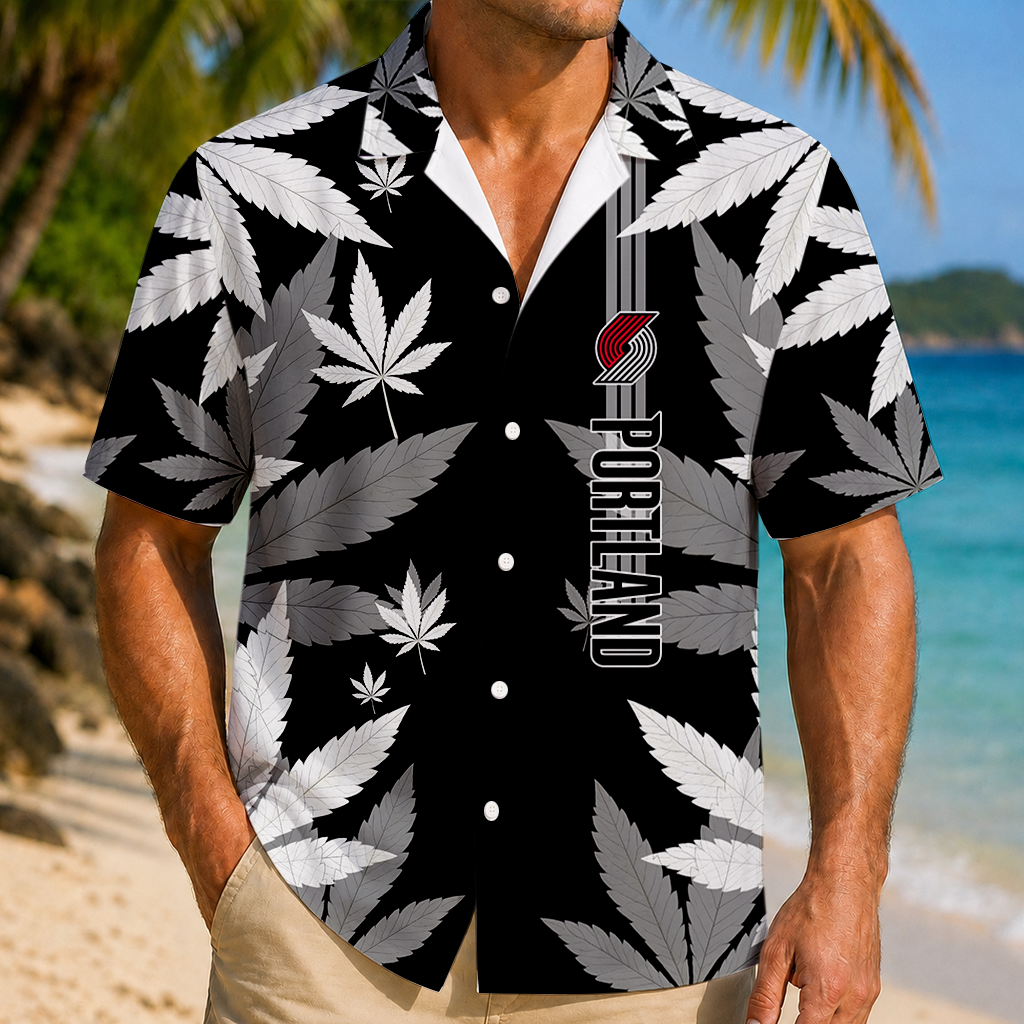FINAL SALE - NEW CUSTOMIZED NBA22 PTB PORTLAND TRAIL BLAZERS UNISEX HAWAIIAN SHIRT