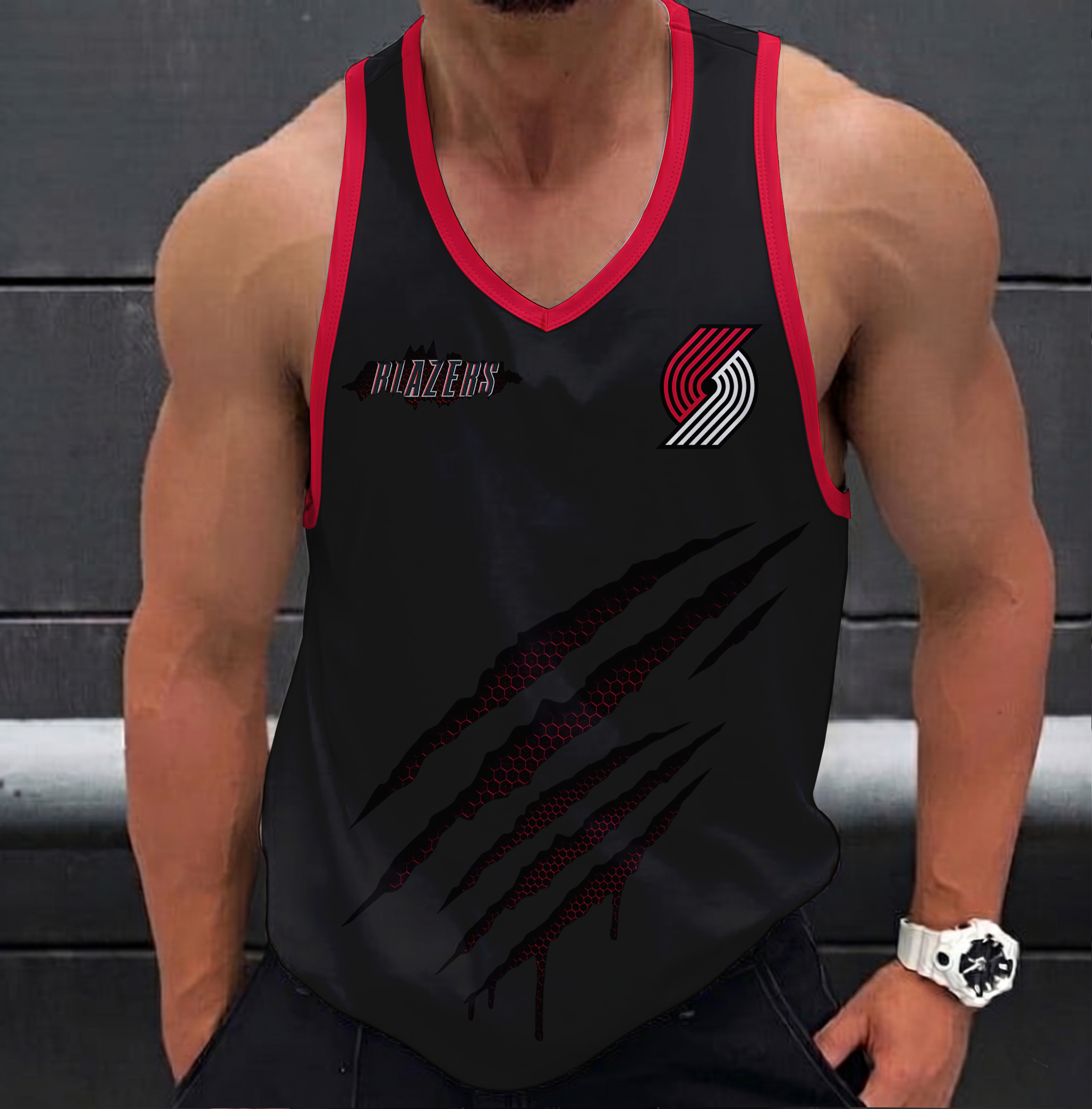 FINAL SALE - NEW CUSTOMIZED NBA22 PTB PORTLAND TRAIL BLAZERS UNISEX TANK TOP