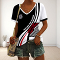 FINAL SALE - NEW CUSTOMIZED NBA22 PTB PORTLAND TRAIL BLAZERS V-NECK FEMALE SHIRT