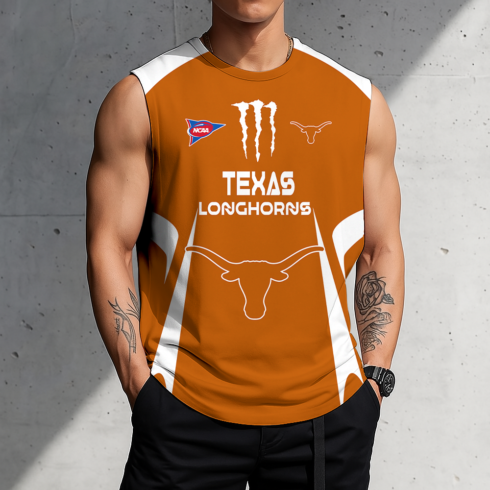 3D PRINT TEE NCAA FBS22 TXL TX LONGHORNS MEN'S GYM SHIRT
