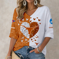 LIMITED DROP NCAA FBS22 TXL TX LONGHORNS WOMEN'S HEART V-NECK LONG SLEEVE SHIRT