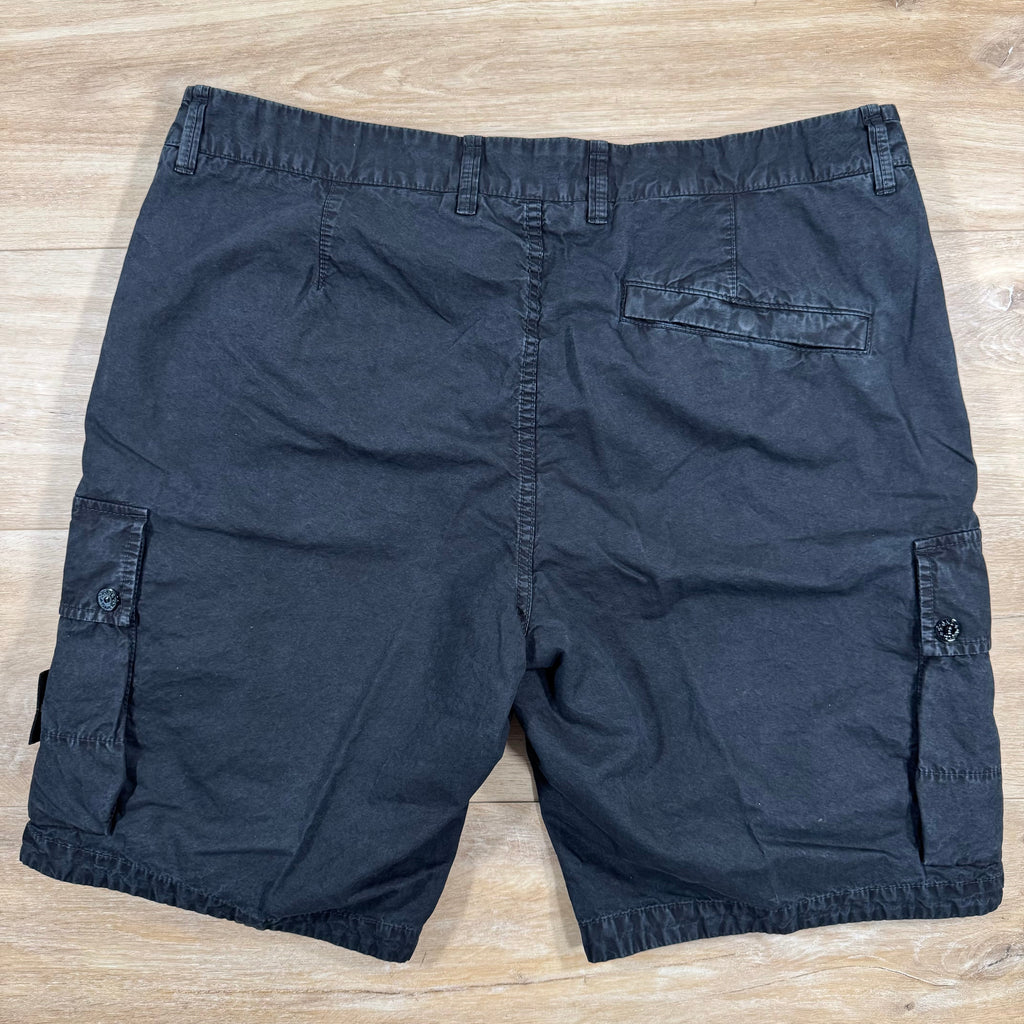 Stone Island Brushed Cotton Cargo Bermuda Shorts in Black Ironleague