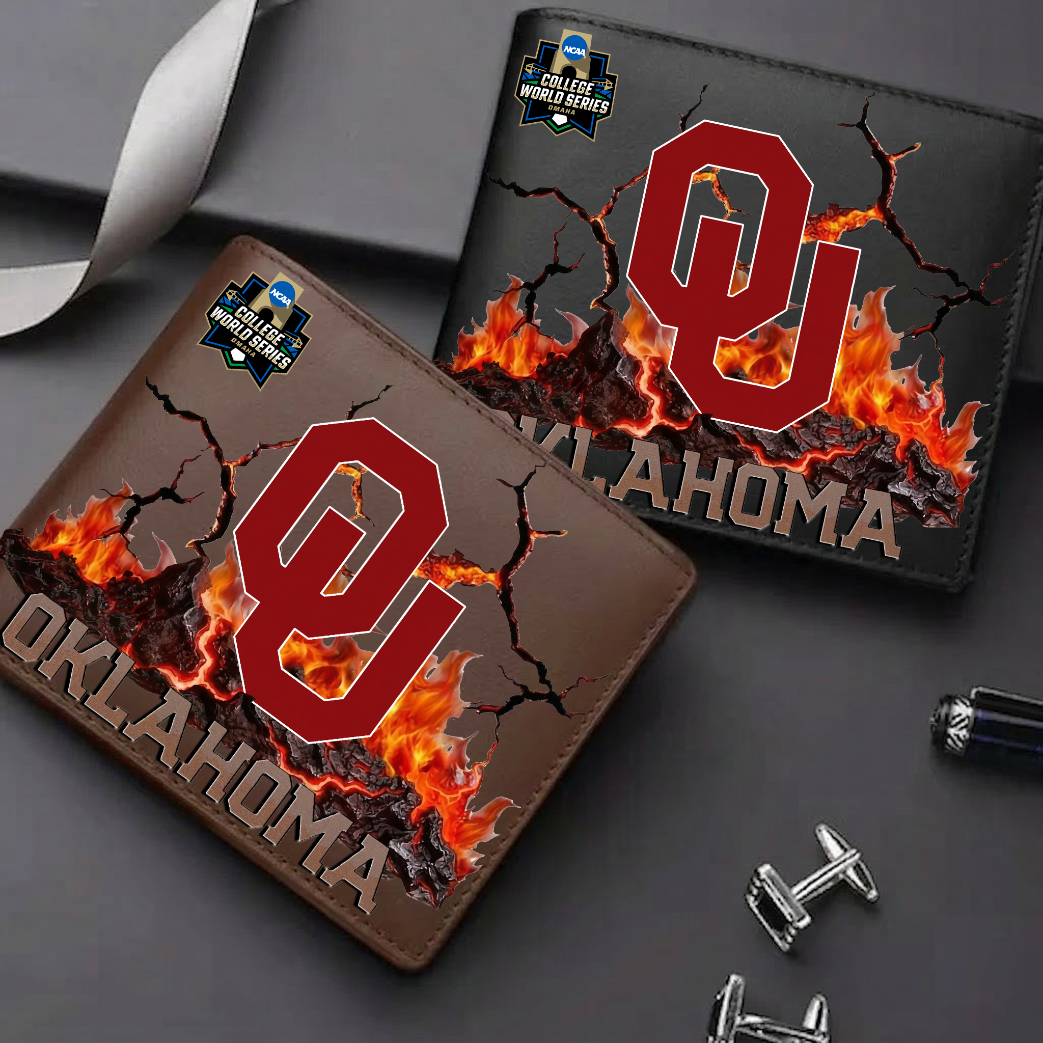 LIMITED EDITION CWS NCAA22 OUS OU SOONERS LEATHER WALLET