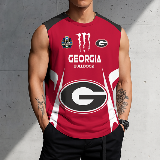 3D PRINT TEE NCAA CWS23 GEB GE BULLGOGS MEN'S GYM SHIRT