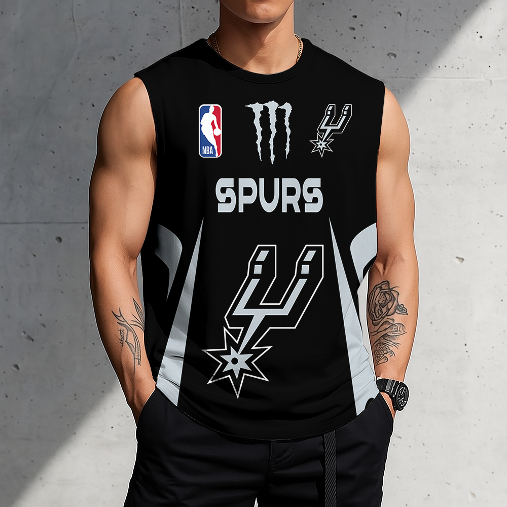 FINAL SALE - NEW CUSTOMIZED NBA23 SAS SAN ANTONIO SPURS MEN'S GYM SHIRT