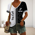 FINAL SALE - NEW CUSTOMIZED NBA23 SAS SAN ANTONIO SPURS V-NECK FEMALE SHIRT