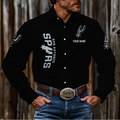 FINAL SALE - NEW CUSTOMIZED NBA23 SAS SAN ANTONIO SPURS MEN'S LONG SLEEVE BUTTON-UP SHIRT