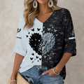 FINAL SALE - NEW CUSTOMIZED NBA23 SAS SAN ANTONIO SPURS WOMEN'S HEART V-NECK LONG SLEEVE SHIRT