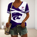 VIRAL EDITON - NEW CUSTOMIZED FBS NCAA24 KSW KS WILDCATS V-NECK FEMALE SHIRT