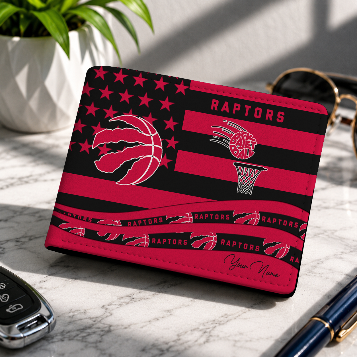FINAL SALE NBA24 TRA TORONTO RAPTORS LEATHER WALLET