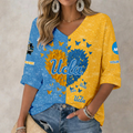 LIMITED DROP NCAA CWS24 UCB UCLA BRUINS WOMEN'S HEART V-NECK LONG SLEEVE SHIRT