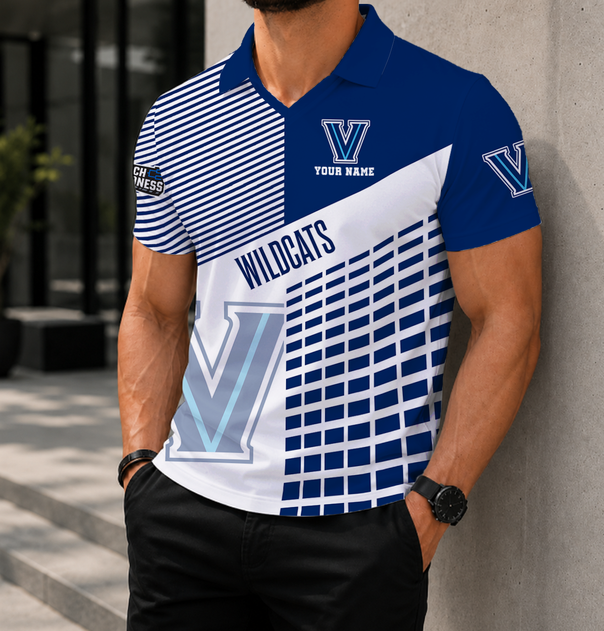 VIRAL EDITION - NEW CUSTOMIZED NCAA MAM24 VIW VILLANOVA WILDCATS POLO SHIRT