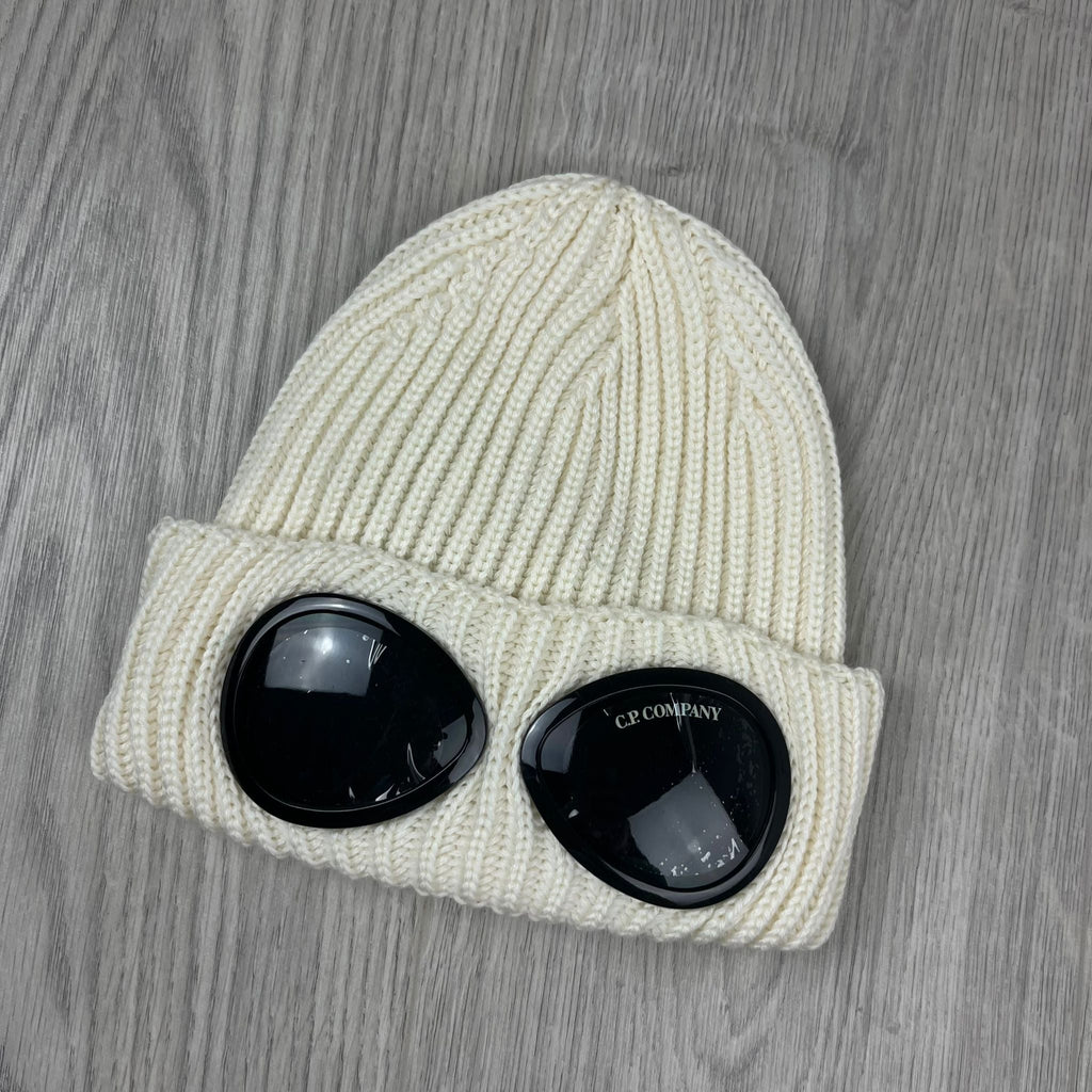 CP Company Goggle Beanie - White Ironleague